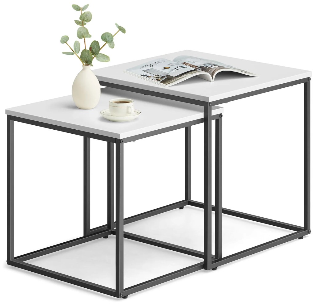 Sada 2 ks konferenčných stolíkov QUADRO, biele