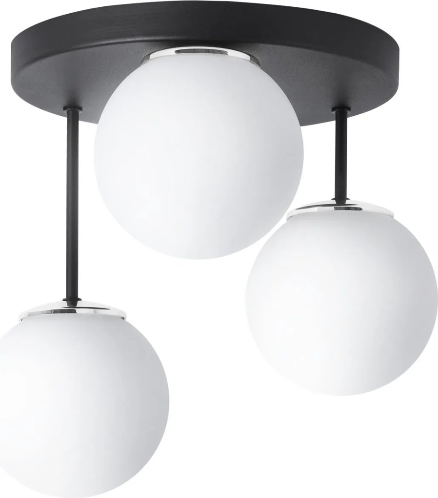 Stropné svietidlo Florence, 3x biele sklenené tienidlo, b/ch, o