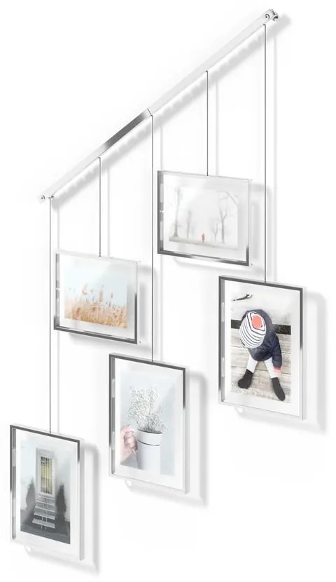 Kovové rámčeky na stenu v striebornej farbe v súprave 5 ks 70x80 cm Exhibit – Umbra