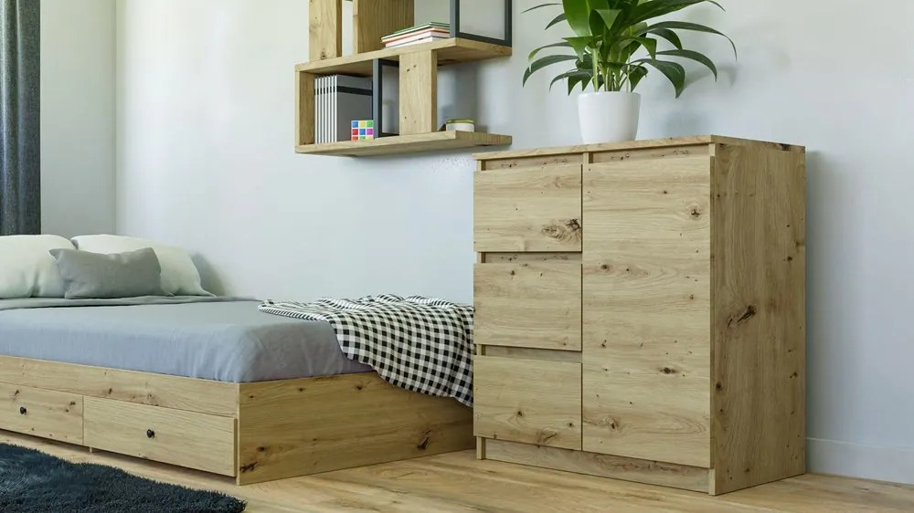 Komoda Musecalo 12 (dub artisan). Akcia -24%. Vlastná spoľahlivá doprava až k Vám domov. 1132868