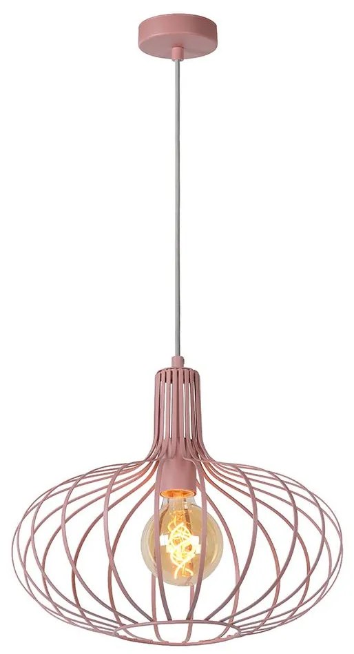 Lucide 78393/38/66 - Luster na lanku MERLINA 1xE27/60W/230V ružová LC3136