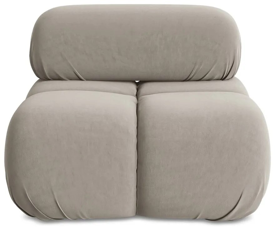 Béžový zamatový modul pohovky Lokua – Makamii