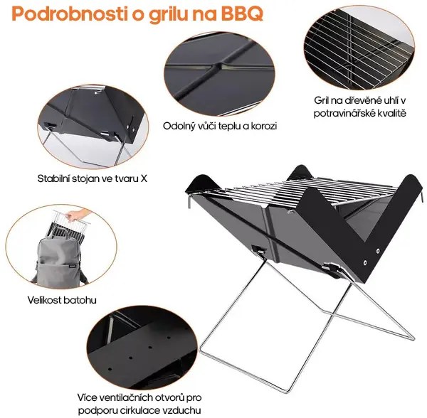Home & Marker Skladací prenosný gril - GRILLOMATE