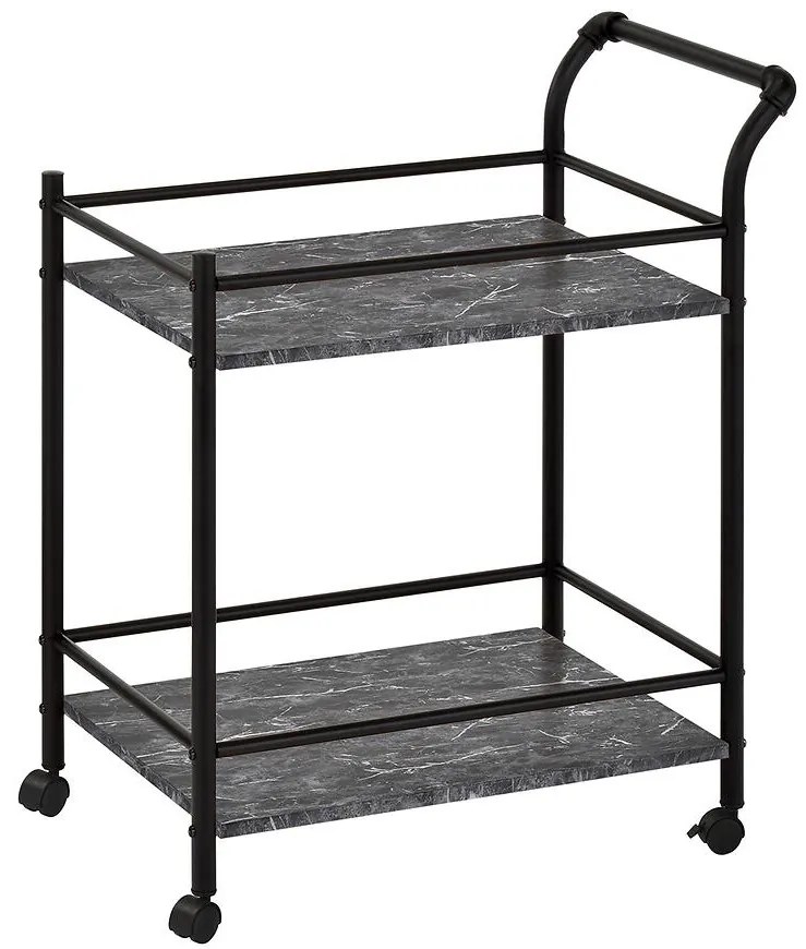 Kuchynský vozík Gc5334-1 čierny Mramor/čierna