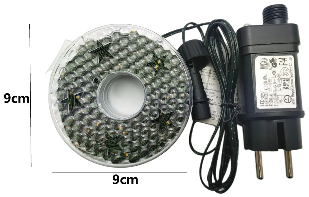 Vonkajšia vianočná mikro reťaz, teplá biela, 100m, 1000 LED, 8 programov