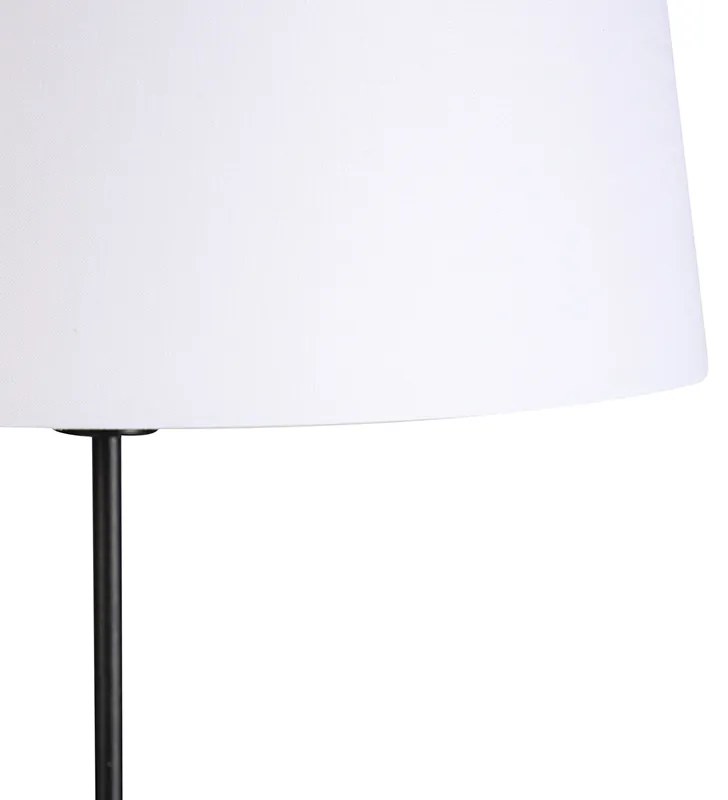 Stojaca lampa čierna s bielym ľanovým tienidlom 45 cm nastaviteľná - Parte