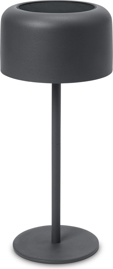 Solárna akumulátorová stolová lampa, sivá
