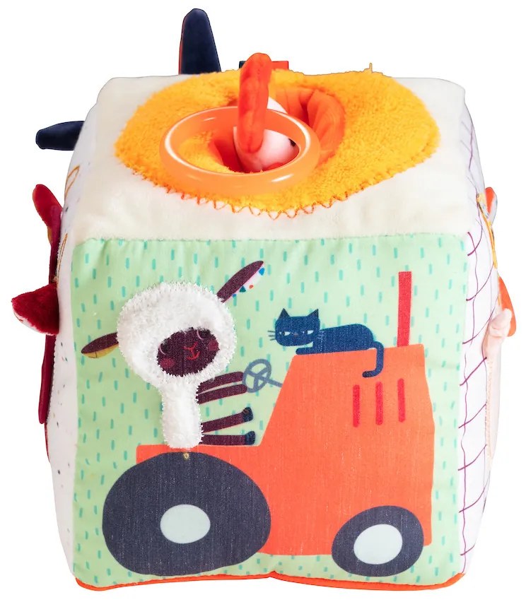 Lilliputiens - textilná kocka s aktivitami a prekvapením - Farma