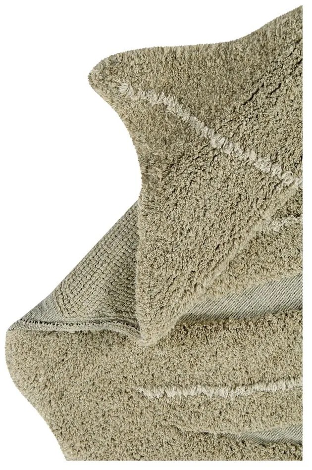 Kaki prateľný ručne tkaný bavlnený detský koberec 120x180 cm Monstera Olive – Lorena Canals