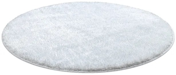 Kúpeľňový koberček SYNERGY glamour / lurex, biely kruh