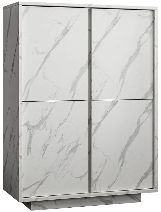 Vitrína Carrara mramor biela