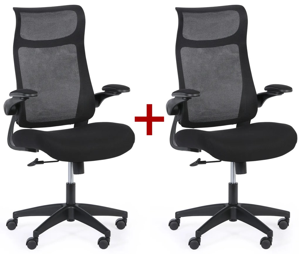 Kancelárske kreslo LUCKY 1+1 ZADARMO, čierna