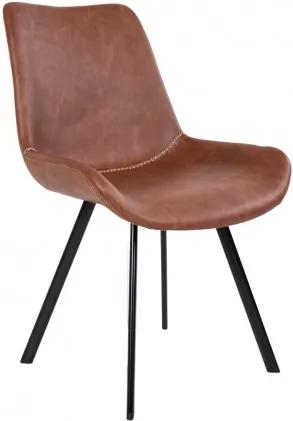 Jídelní židle DRAMMEN hnědá PU, černá podnož House Nordic 1001225