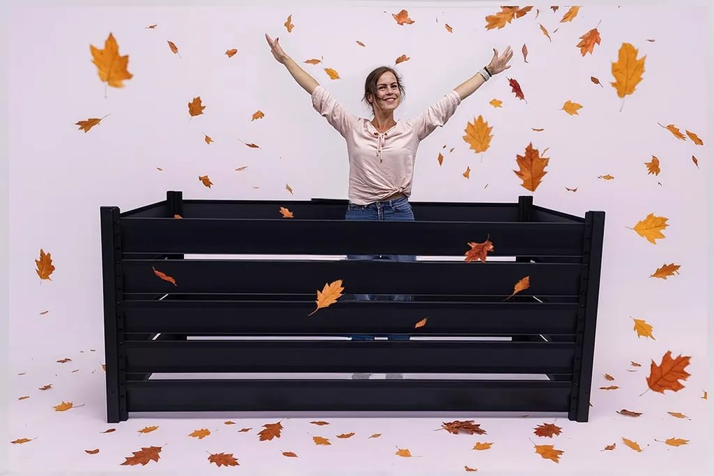 Kompostér Trestles 1100×2100×1000 mm, čierny KOMP1-9005