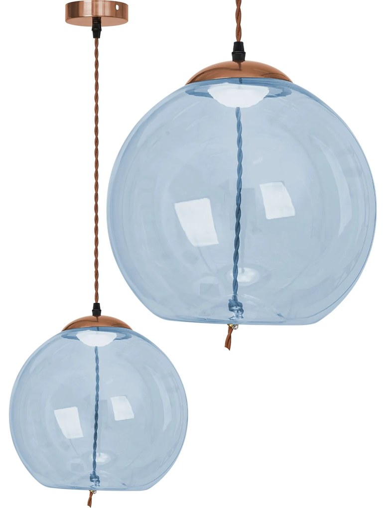 Toolight Toolight, LED sklenené stropné závesné svietidlo APP445-CP, modrá, OSW-00576