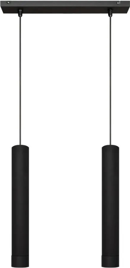 LED Luster na lanku TUBA 2xGU10/4,8W/230V čierna