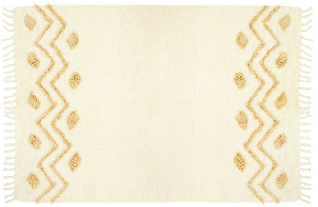 sass & belle Bavlnený prehoz Blanca Tufted Zigzag 120 x 153 cm