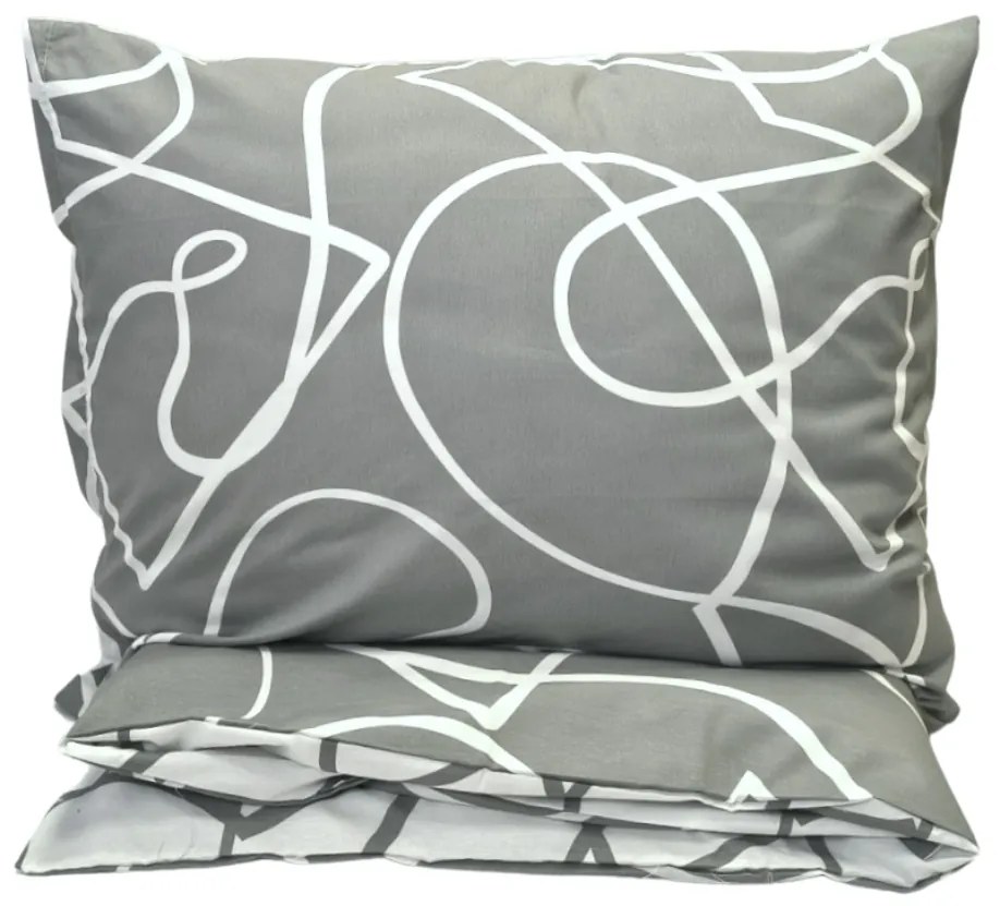 Obliečky bavlnené Merlot sivé 200x140cm+90x70cm TiaHome