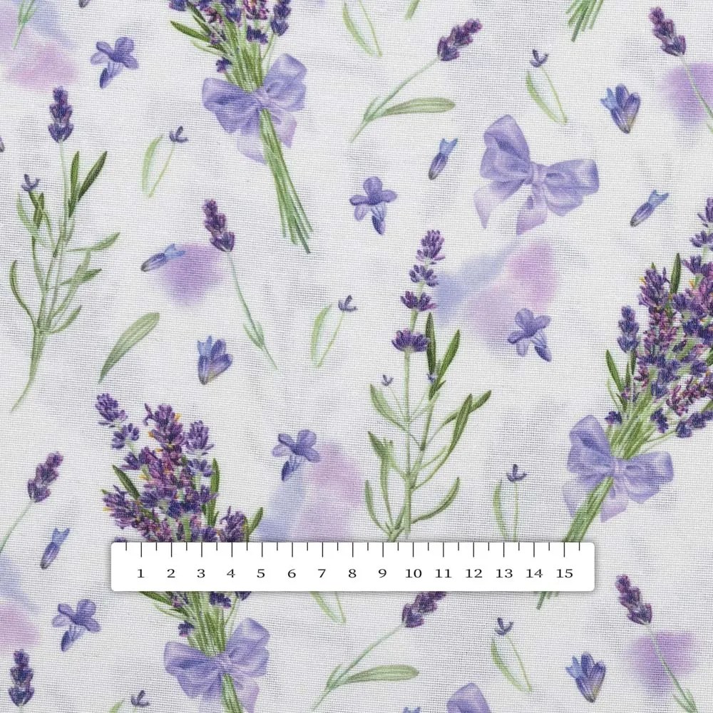 Biante Dekoračná obliečka na vankúš PML-085 Vetvičky levandúľ na bielom 50 x 60 cm