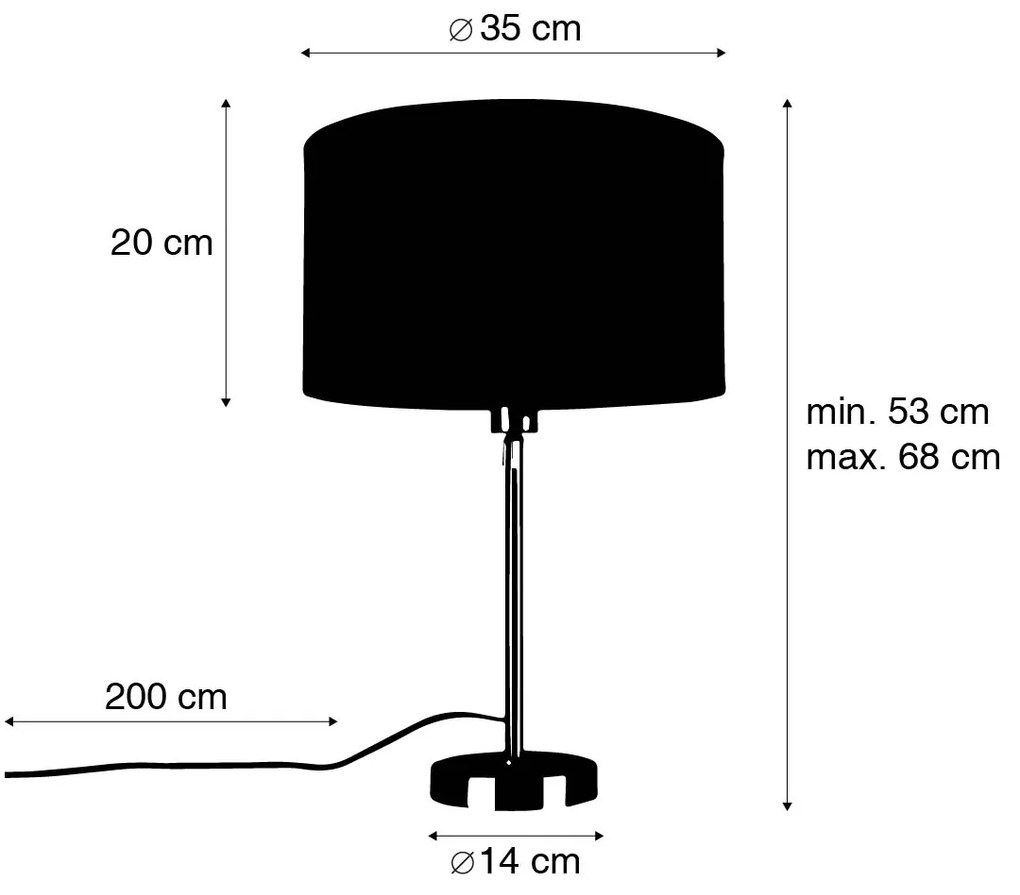 Stolná lampa zlatá nastaviteľná s tienidlom bielym 35 cm - Parte
