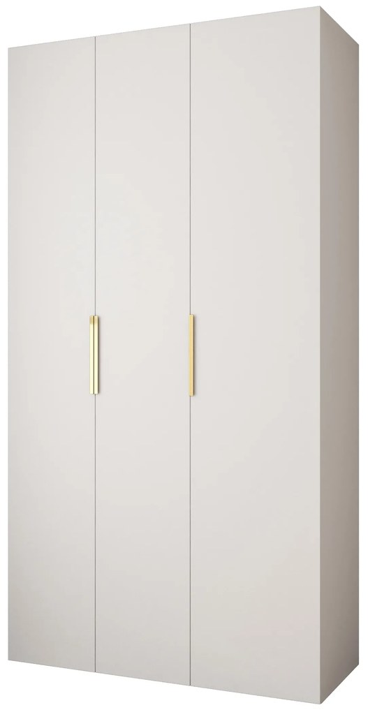 Šatníková skriňa 130 cm Carmela 40-4 (biela + zlatá). Akcia -20%. Vlastná spoľahlivá doprava až k Vám domov. 1126646