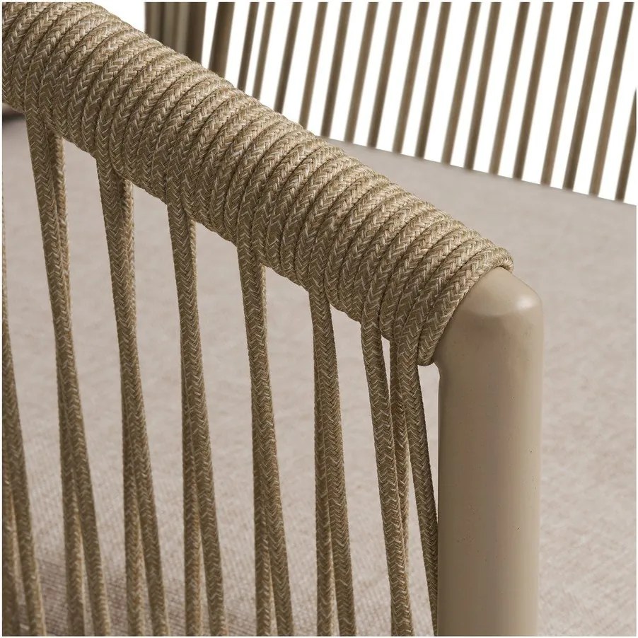 Béžová kovová/polstrovaná záhradná stolička Salerno – House Nordic