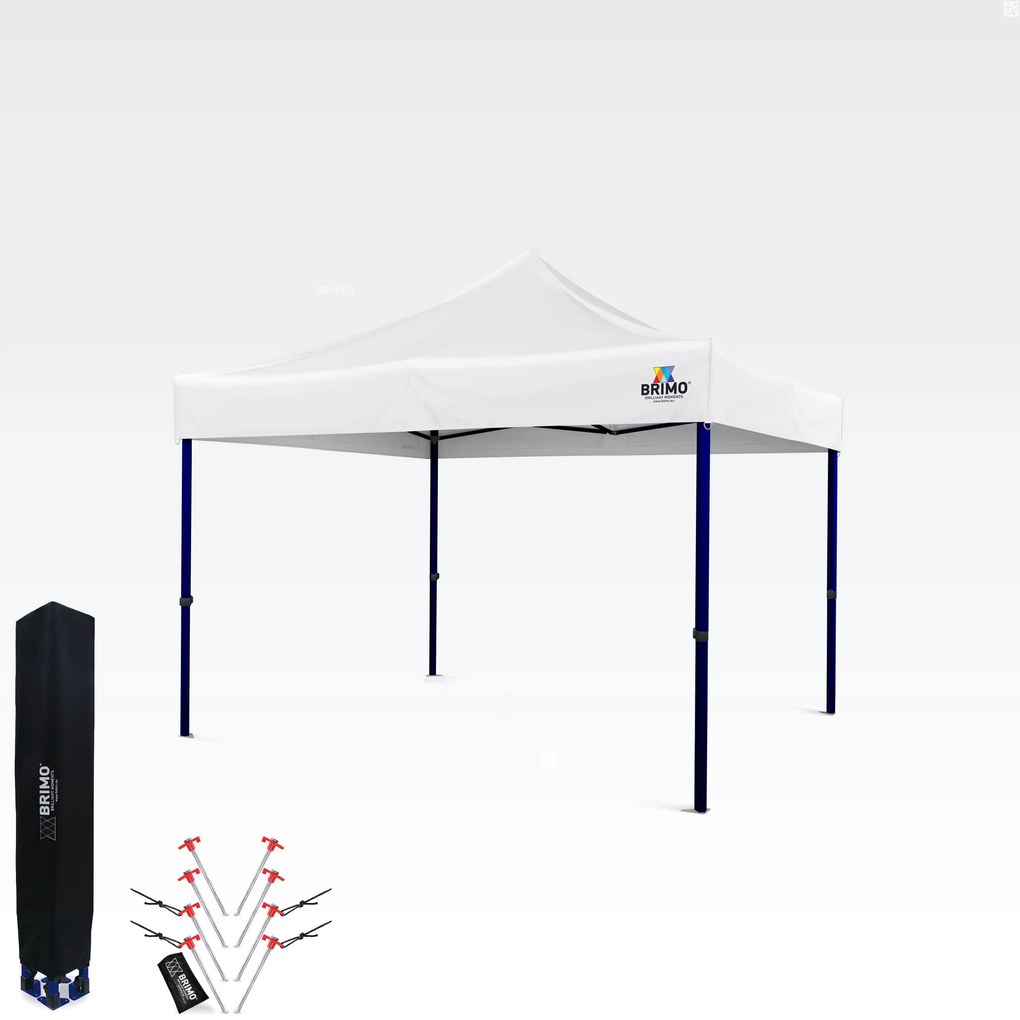 BRIMO Nožnicový stan 3x3 m – Rýchla montáž a 100% ochrana pre Párty a Oslavy - bez 3 stien - Biela 31