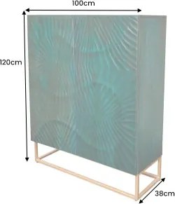 Komoda 48407 Scorpion 100cm Drevo Mango Tyrkysové  - Komfort-nábytok