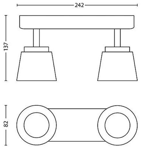 Philips 53342/31/16 - LED bodové svietidlo DENDER 2xLED/4W/230V