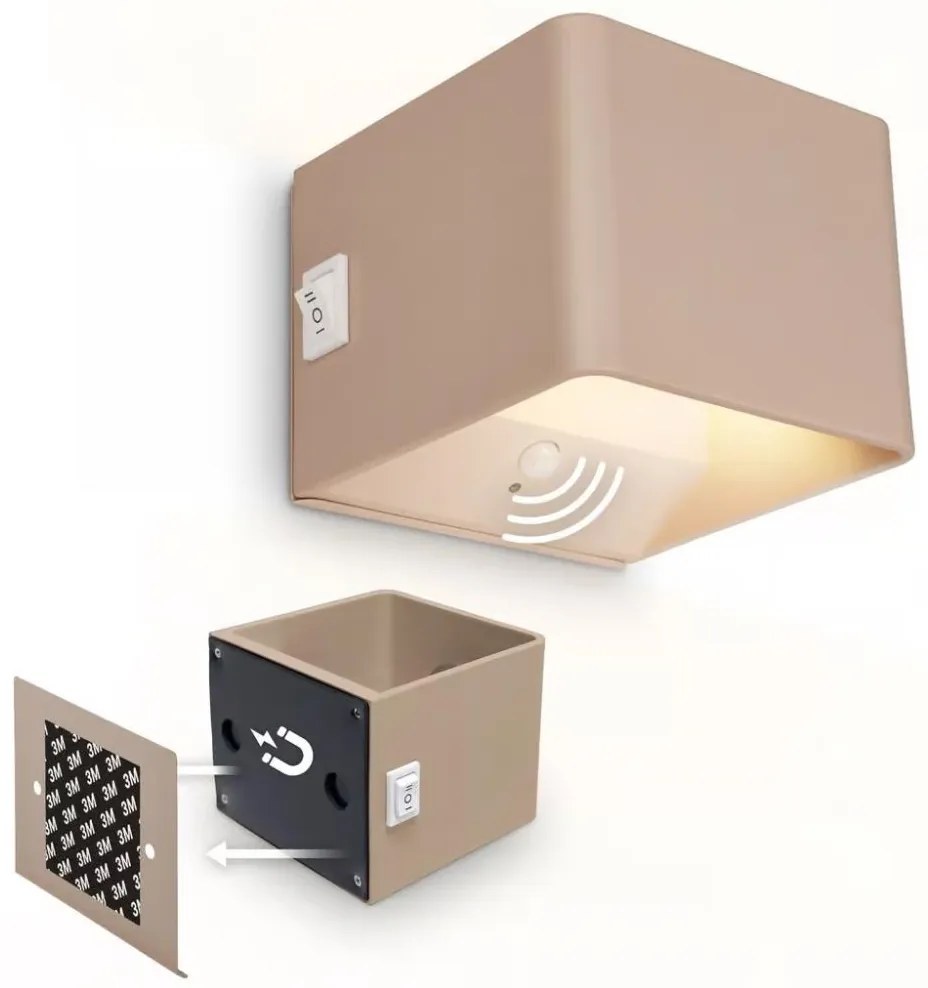 Briloner 3879011 - LED Nabíjateľné nástenné svietidlo so senzorom BORRA LED/1,5W/5V 3600 mAh béžová