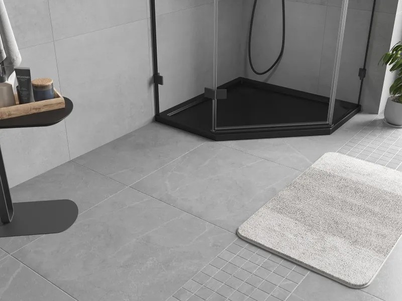 Mexen Flow, päťuholníková sprchová vanička slim 80 x 80 cm, čierna matná, 46P708080