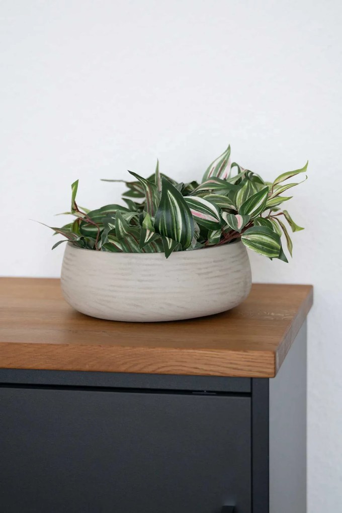 Dekoračná miska PERA, sklolaminát, Ø 24 cm, béžová