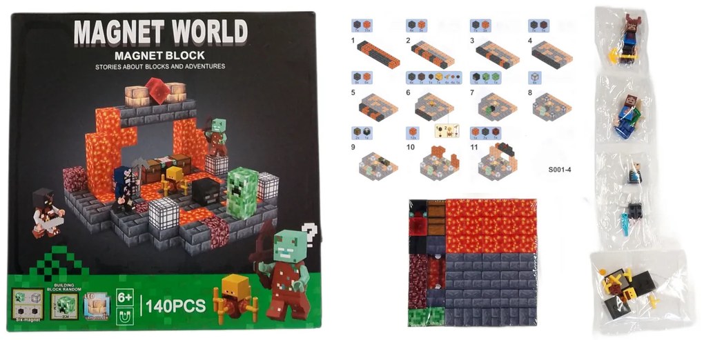 Toybit Magnetická stavebnica Minecraft Danger svietiaca 101ks