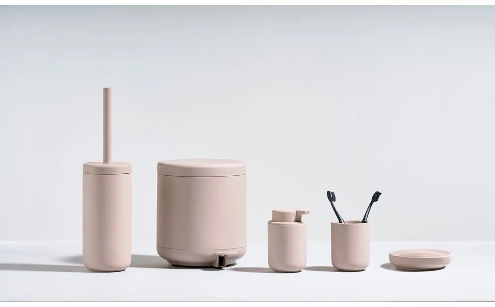 Svetloružová porcelánová nádobka na mydlo Ume – Zone