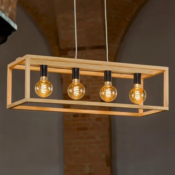 Spot-Light 61590474 - Luster na lanku KAGO 4xE27/60W/230V matný dub