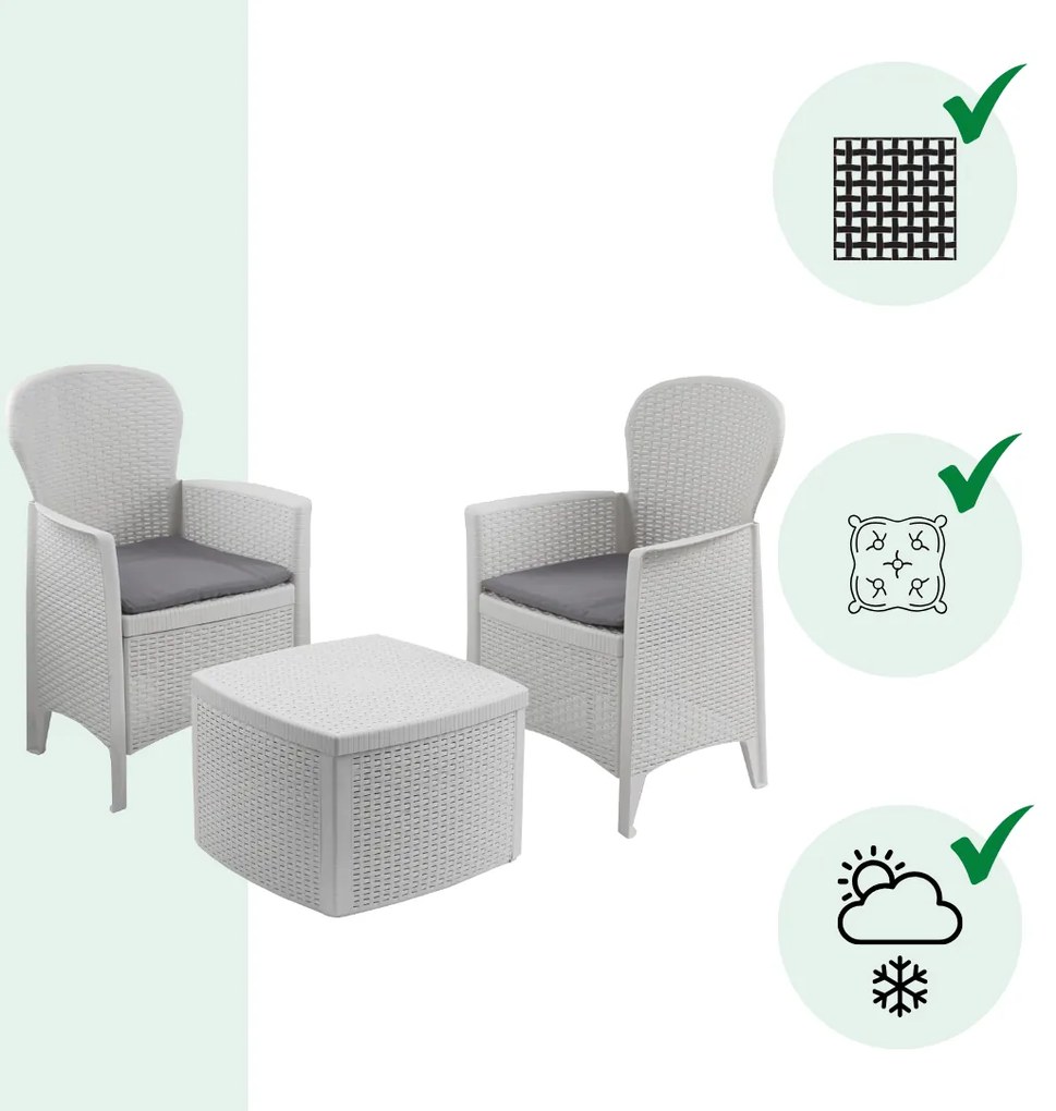 Záhradný set TREE, 3-dielny, biela I.P.A.E-Progarden