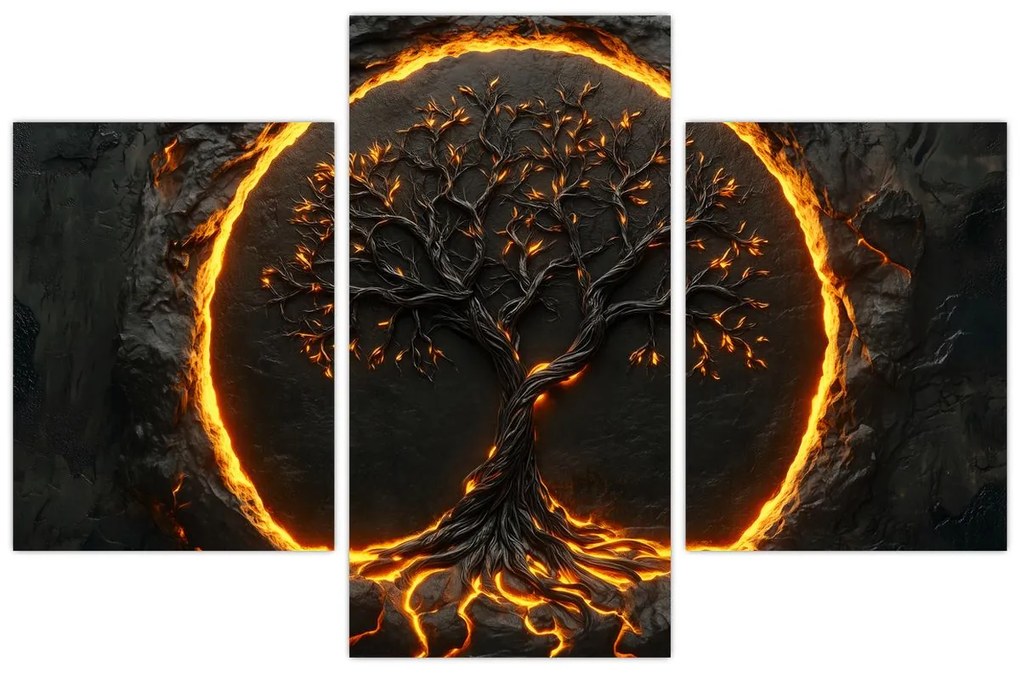Obraz – Strom života v láve II. (90x60 cm)