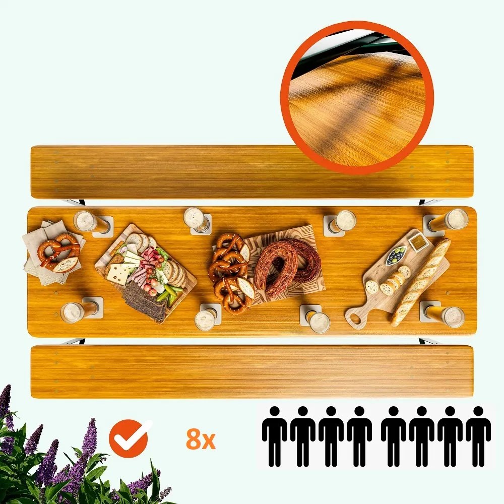 Pivný set KLASIK, 170cm, prírodná hnedá Casaria