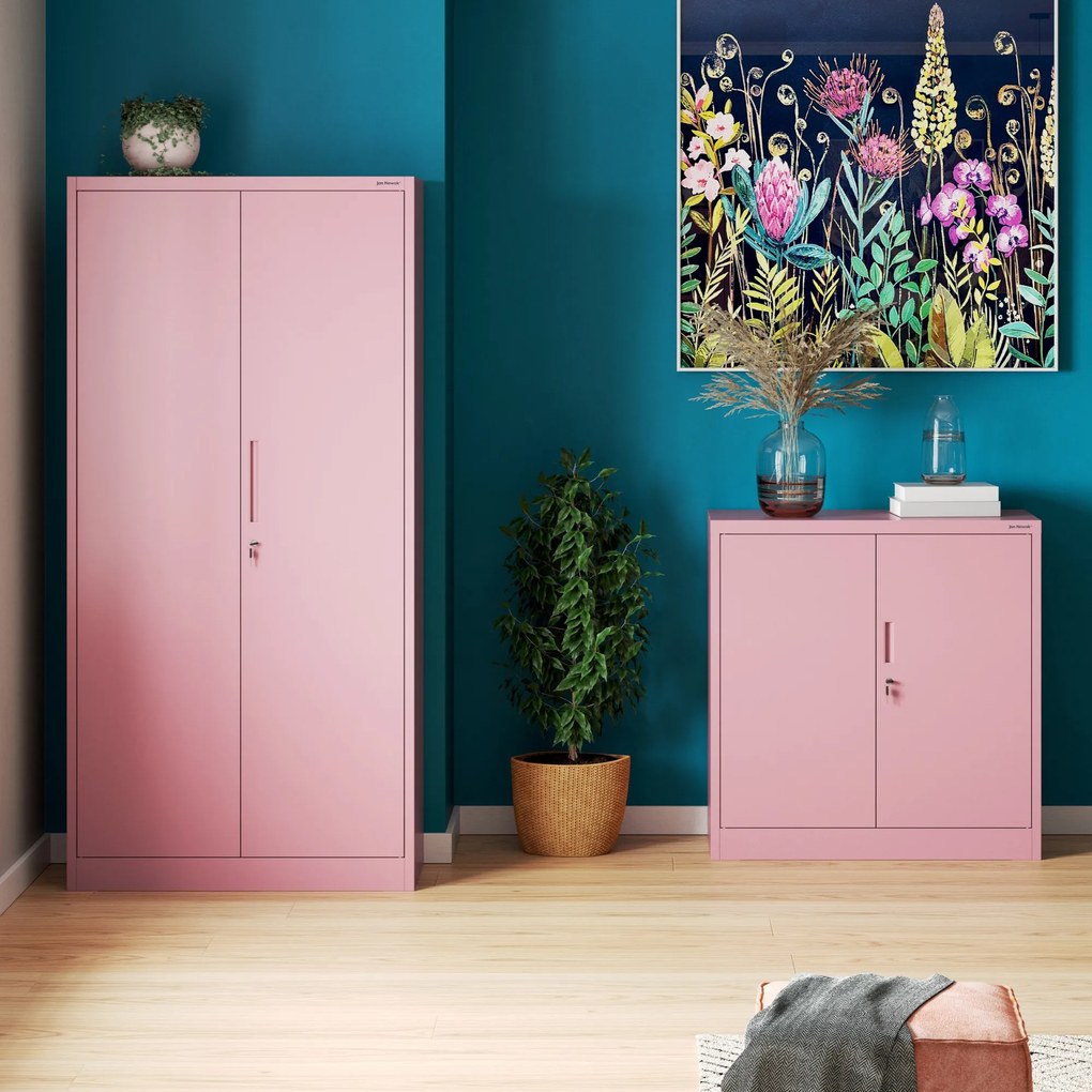 Skrinka na dokumenty, nízka, pudrová ružová, 900x930x400 mm: BEATA Fresh Style