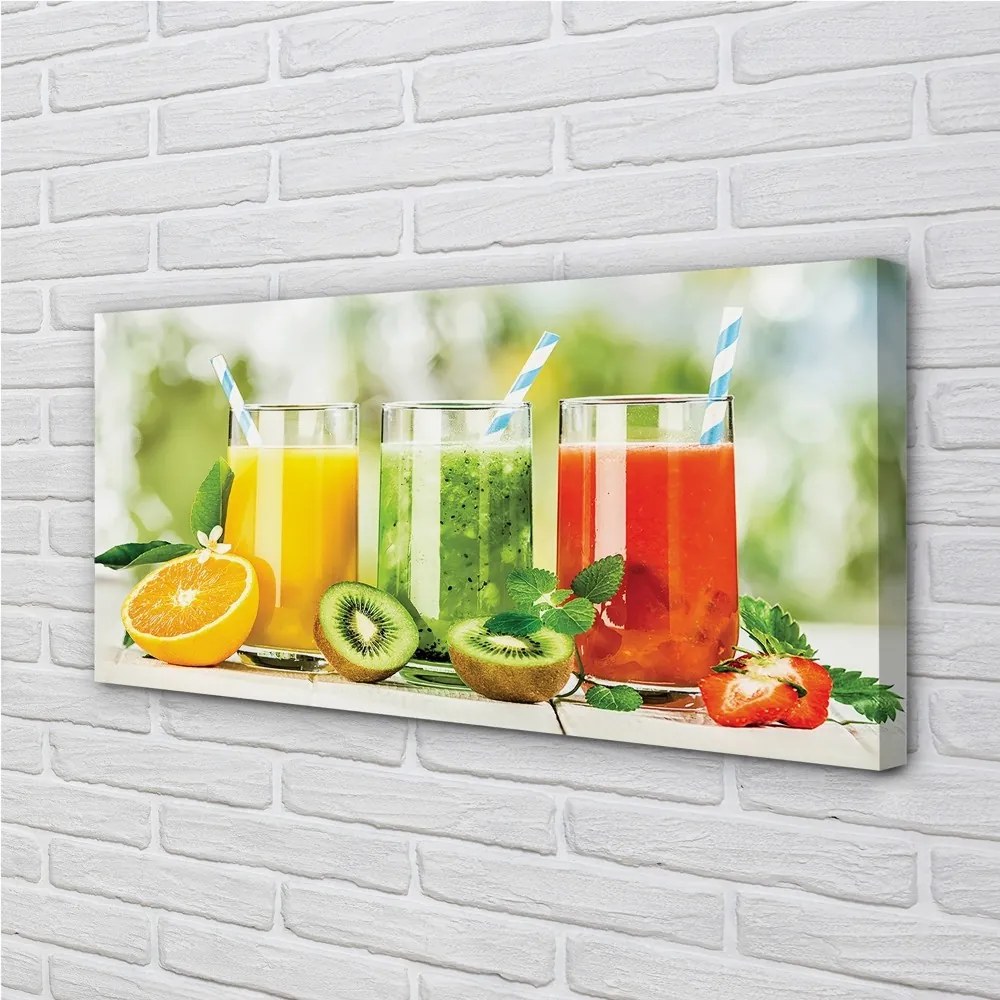 Obraz canvas Koktaily Strawberry Kiwi 120x60 cm