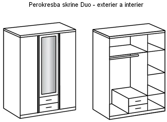 Šatníková skriňa Duo, dub San Remo