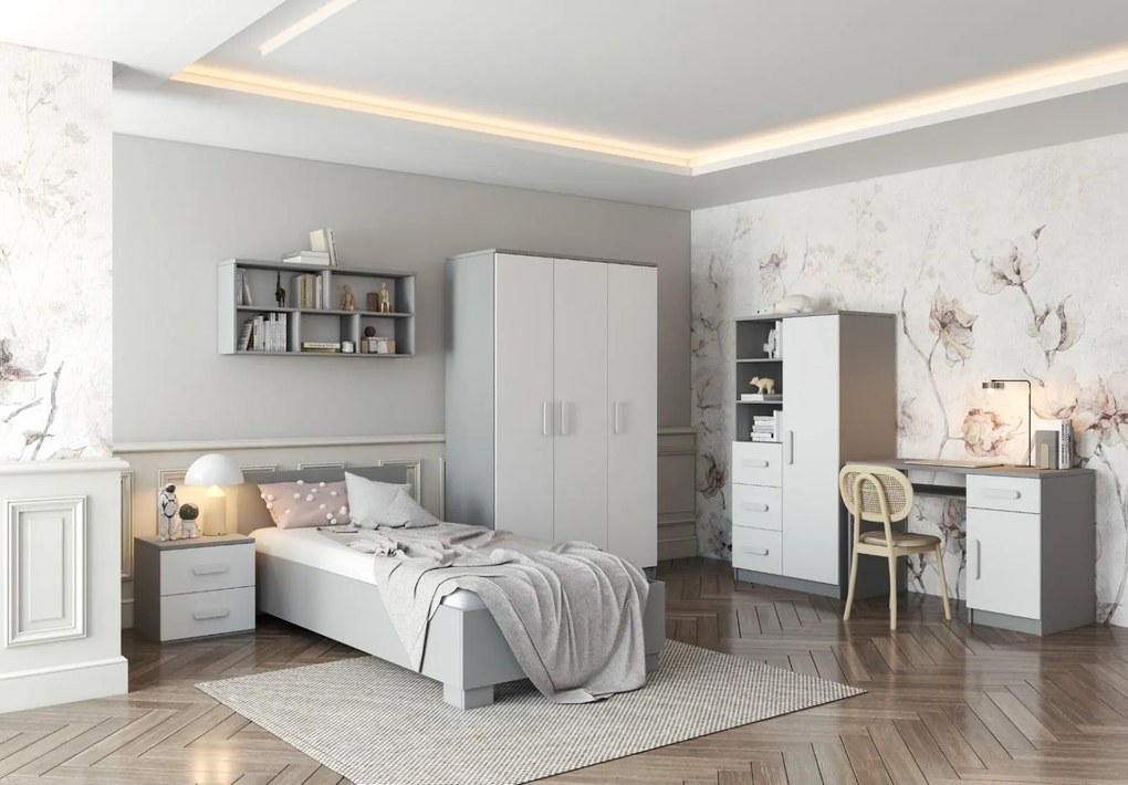 Písací stôl SMYK - šedý/biely (viac variant)