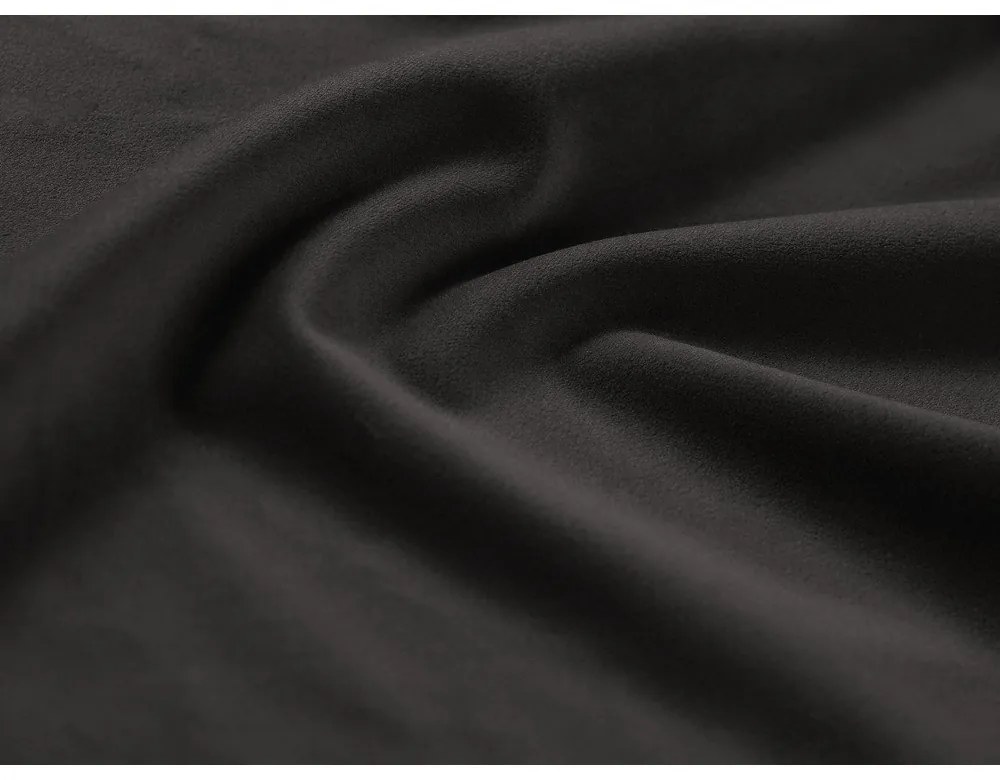 Tmavosivá zamatová rozkladacia/s úložným priestorom rohová pohovka (pravý roh/do "U") Kyoto – Cosmopolitan Design