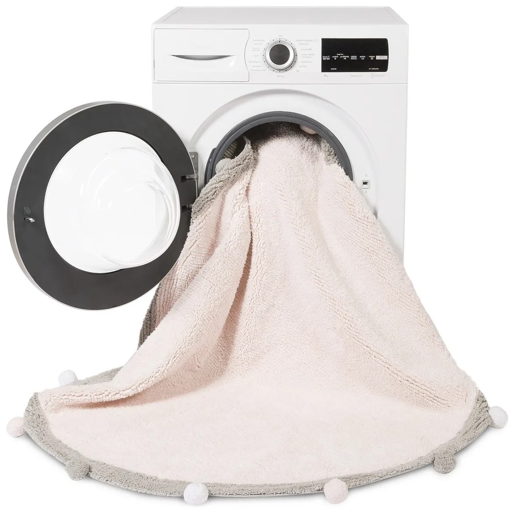 Lorena Canals, Pre zvieratá: Prateľný koberec Bubbly Soft Pink kruh, 120x120 (priemer) kruh, ružová, obývacia izba