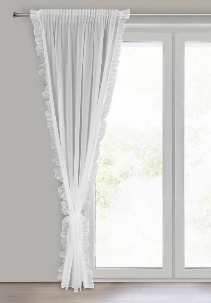 ZÁCLONA NA PÁSKE KATHY 140X270 CM BIELA