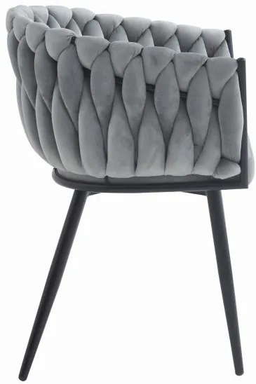 Jedálenská stolička ORION zamatová svetlosivá