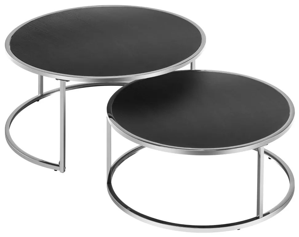 Set 2 ks konferenčných stolíkov Dvan (strieborná + čierna). Vlastná spoľahlivá doprava až k Vám domov. 1119525