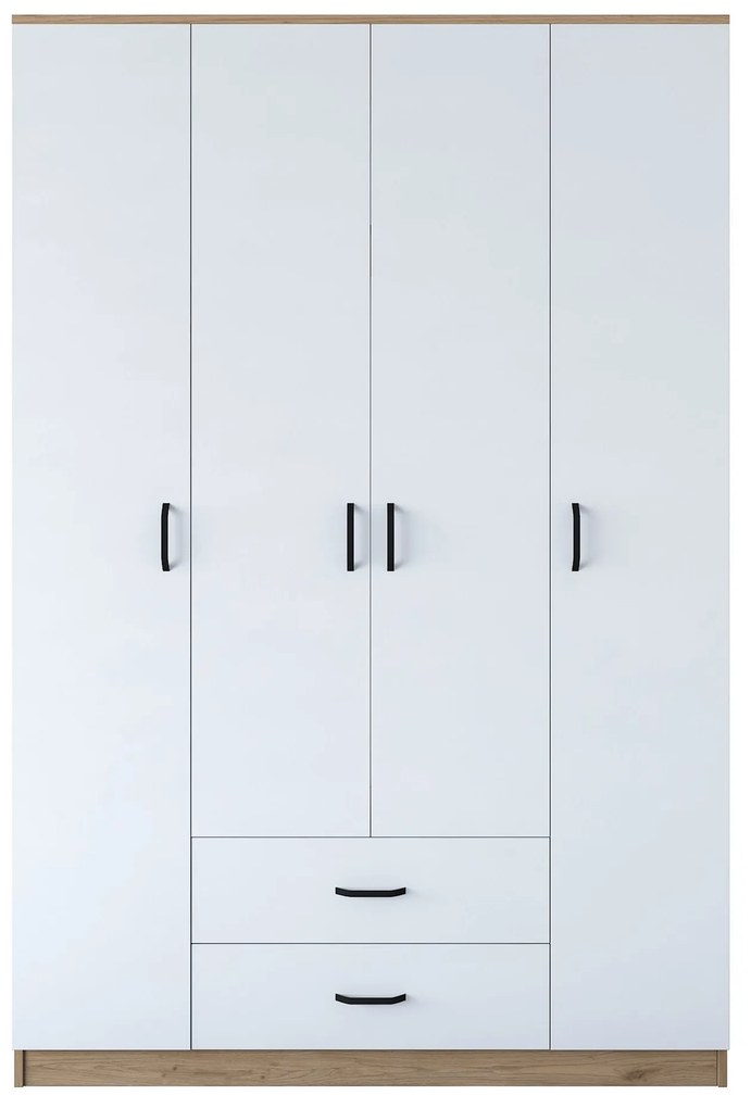 Šatní skříň BA 112 140 cm ořech/bílá