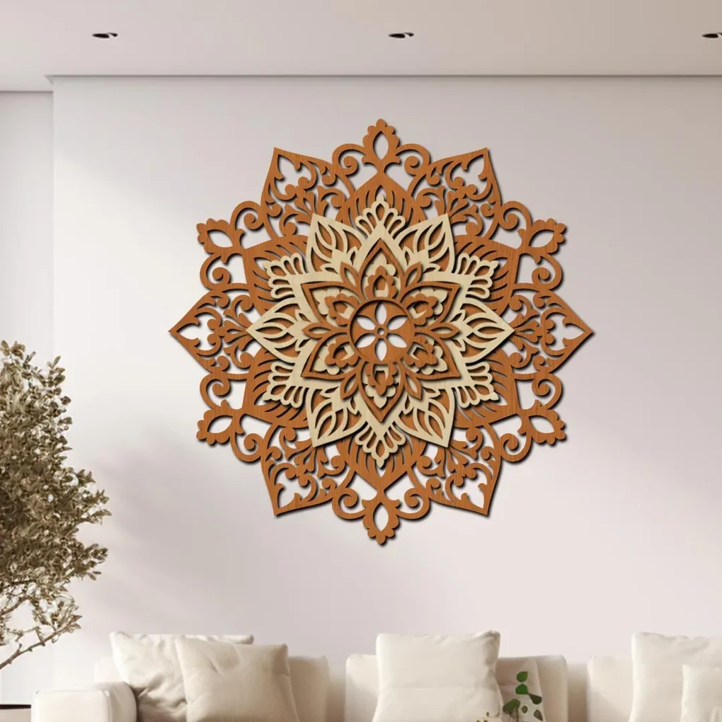 drevo zivota Drevená 3 vrstvová mandala Inšpiratívne energie Rozmery: 80x80, Farebná kombinácia: orech-javor