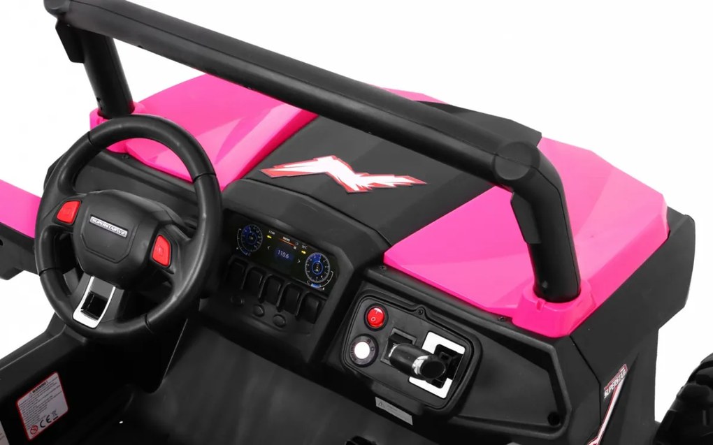 Ramiz Detský kočík SuperStar ružový + pohon 4x4 + diaľkové ovládanie + batožinový priestor + MP3 LED + zámok dverí